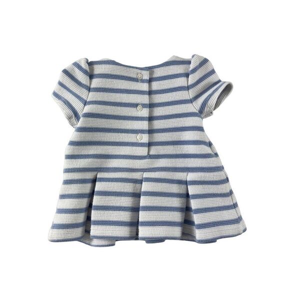 Janie and Jack Striped Peplum Bow Short Sleeve Pullover Top Blouse 0-3 Months - Picture 3 of 7